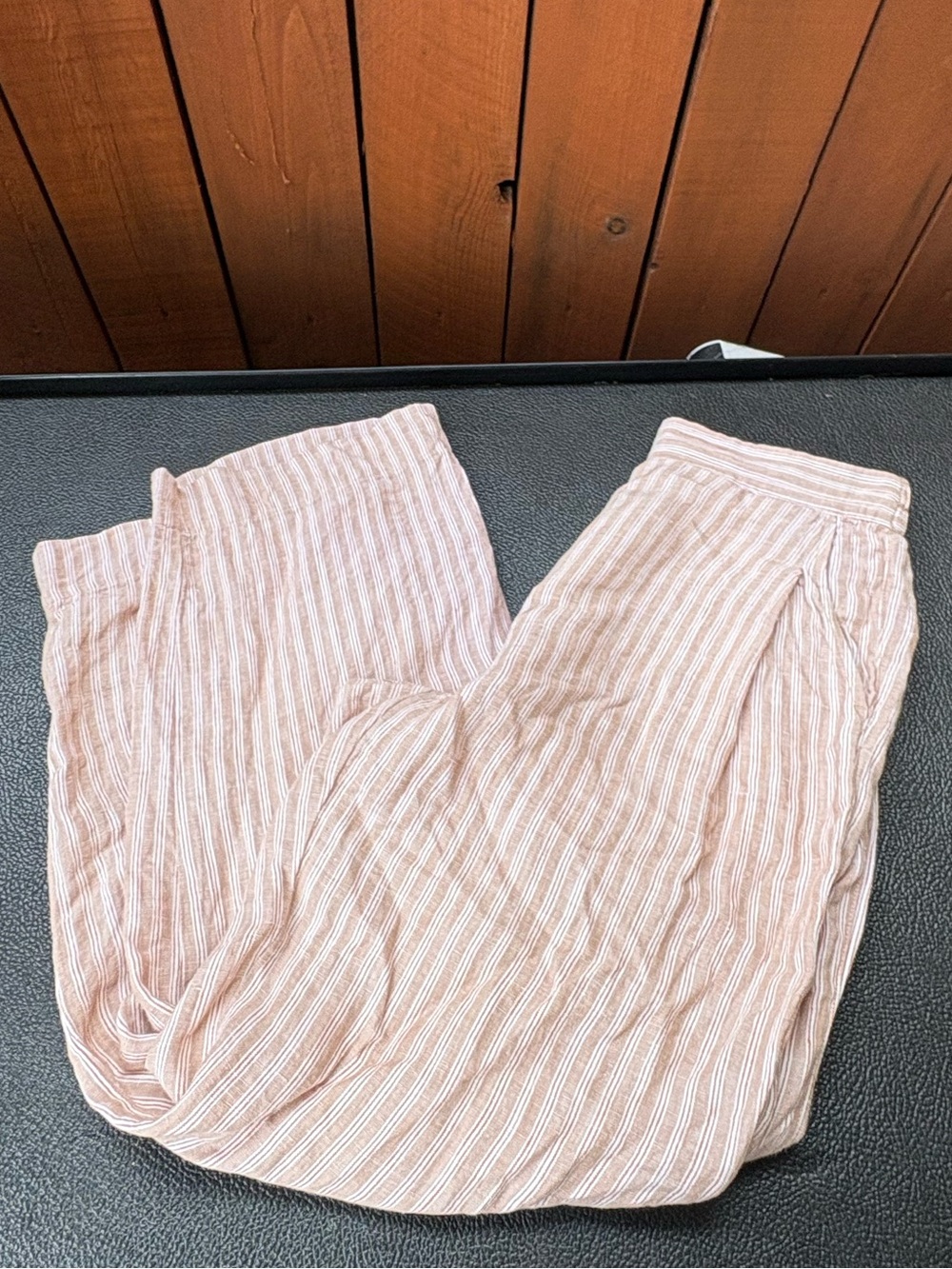 Madewell striped linen wide leg pants